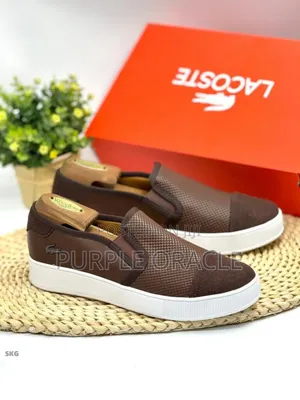 Lacoste Brown Slip-on Shoes