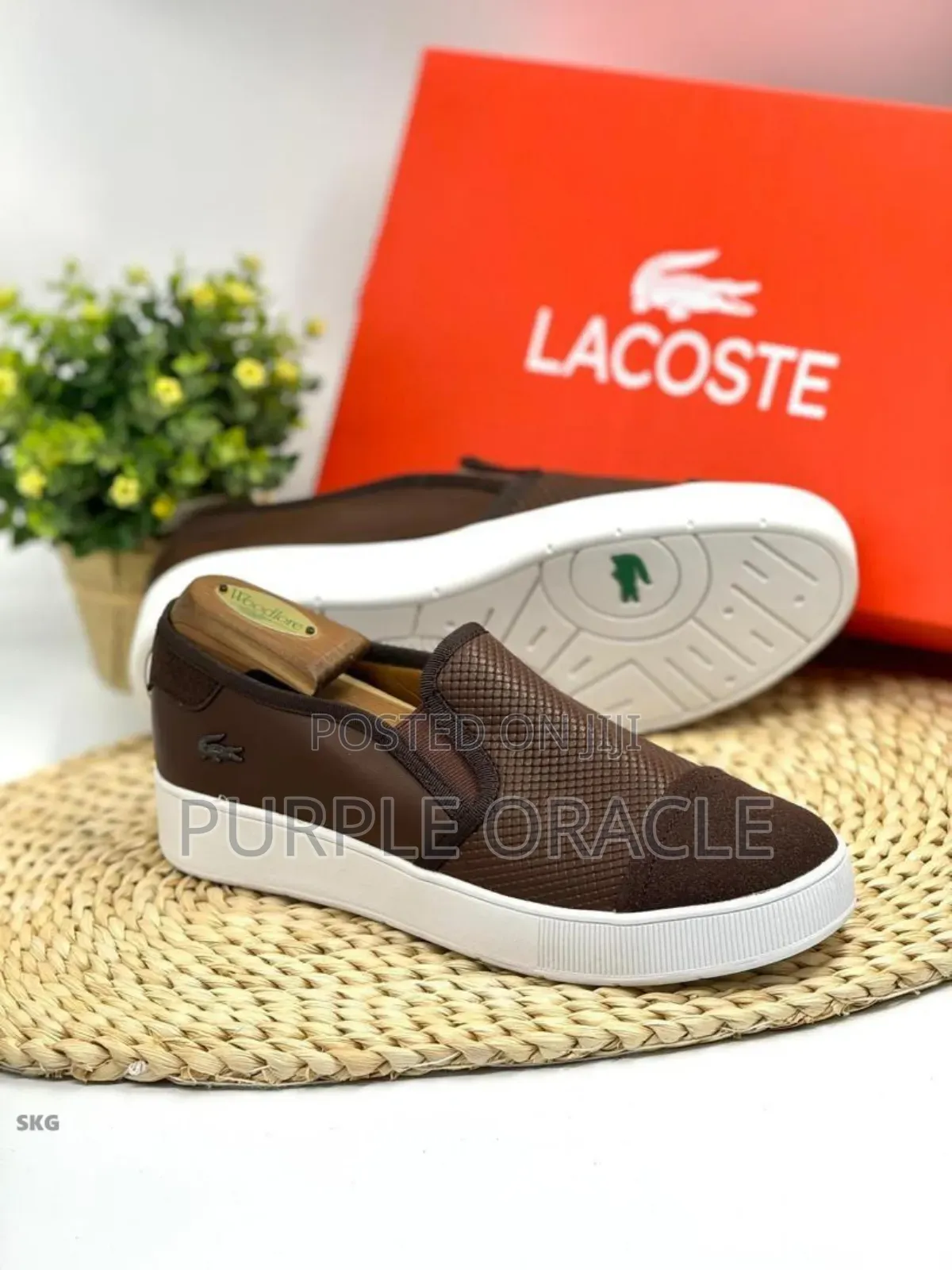 Lacoste Brown Slip-on Shoes
