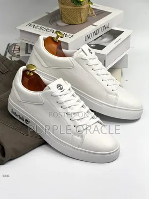Timberland White Low Lace-Up Sneakers