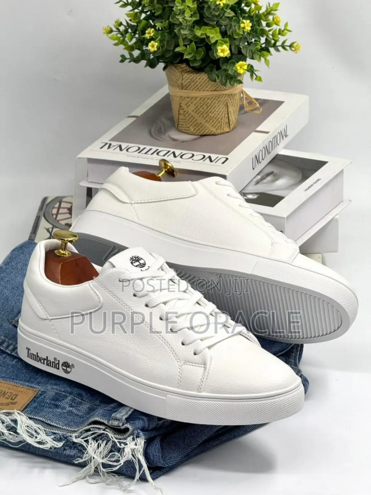 Timberland White Low Lace-Up Sneakers
