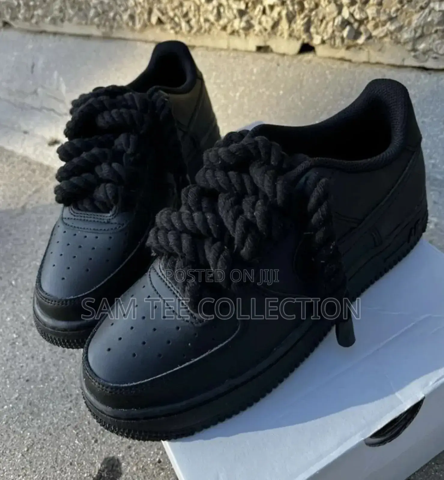 Big Lace Air Force 1, Premium All Black and All White.