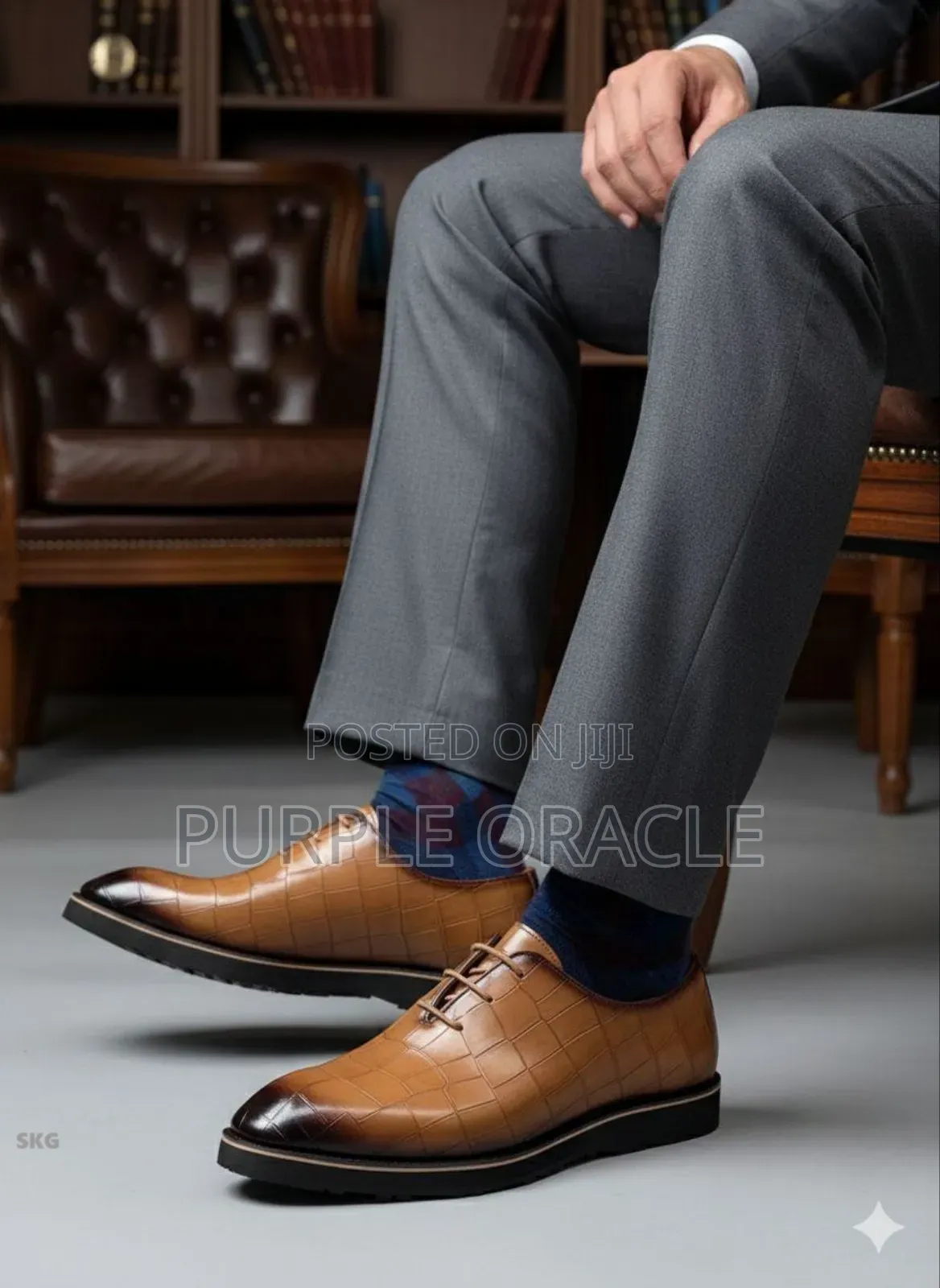 Brown Leather Oxford Shoes.