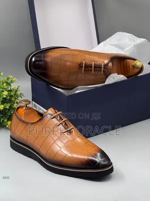 Brown Leather Oxford Shoes.