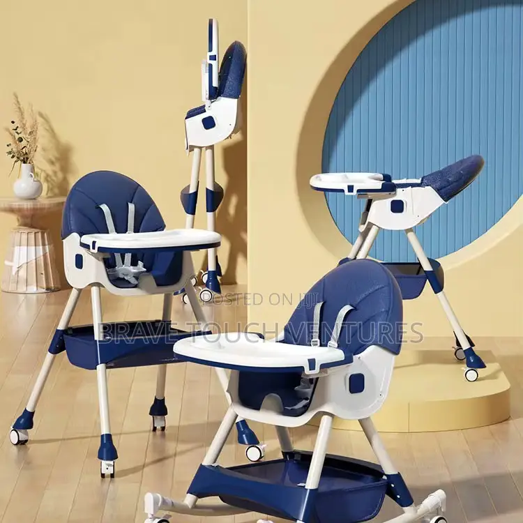 4-in-1 Baby High Dinning Chair With Adjustable Seat Tray Wheels