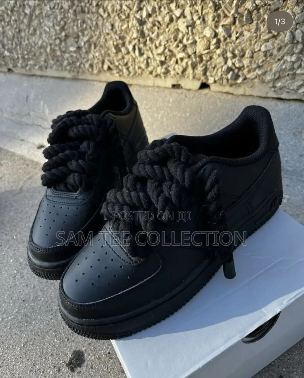 Big Lace Air Force 1, Premium All Black and All White.