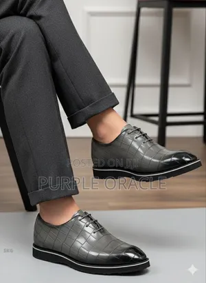 Men's Lace-up Gray Derby Shoes