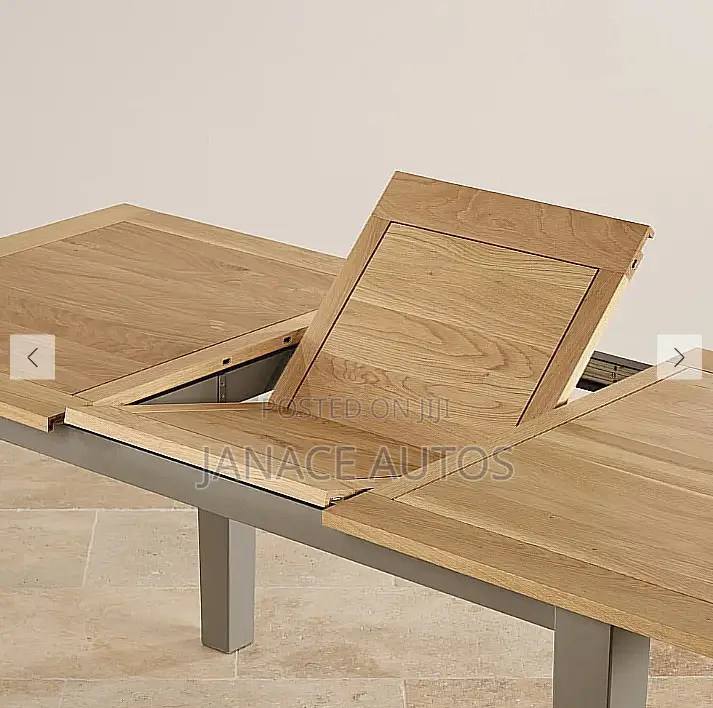 St. Ives 6-8 Extendable Dining Table(Top Only!) Natural Solid Oak/Grey