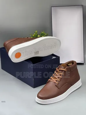 Men's Brown Leather Fashion Sneakers.