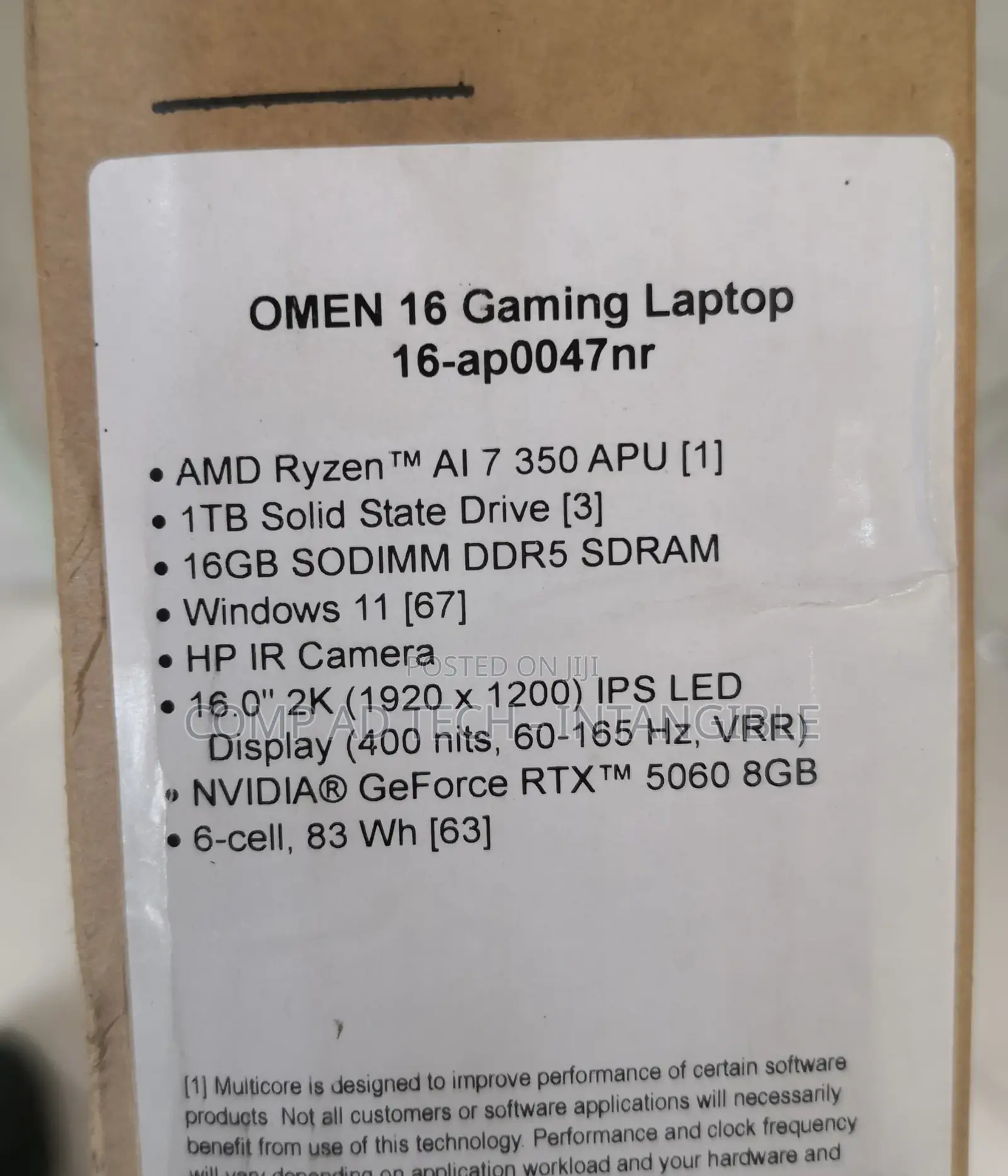 New Laptop HP Omen 16 16GB AMD Ryzen 7 SSD 1T