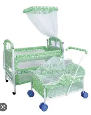 Baby’S 2 in 1 Metal Cot With Net