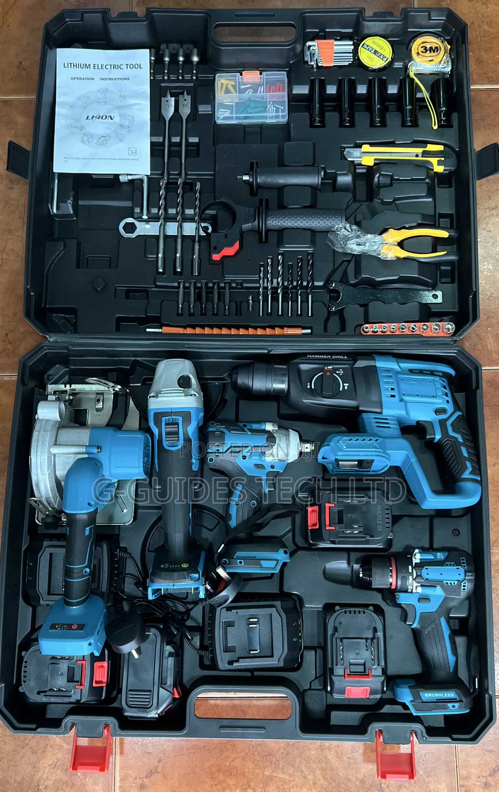 Lithium Electric Cordless Screwdriver, Drilling, Cutting Tools Set