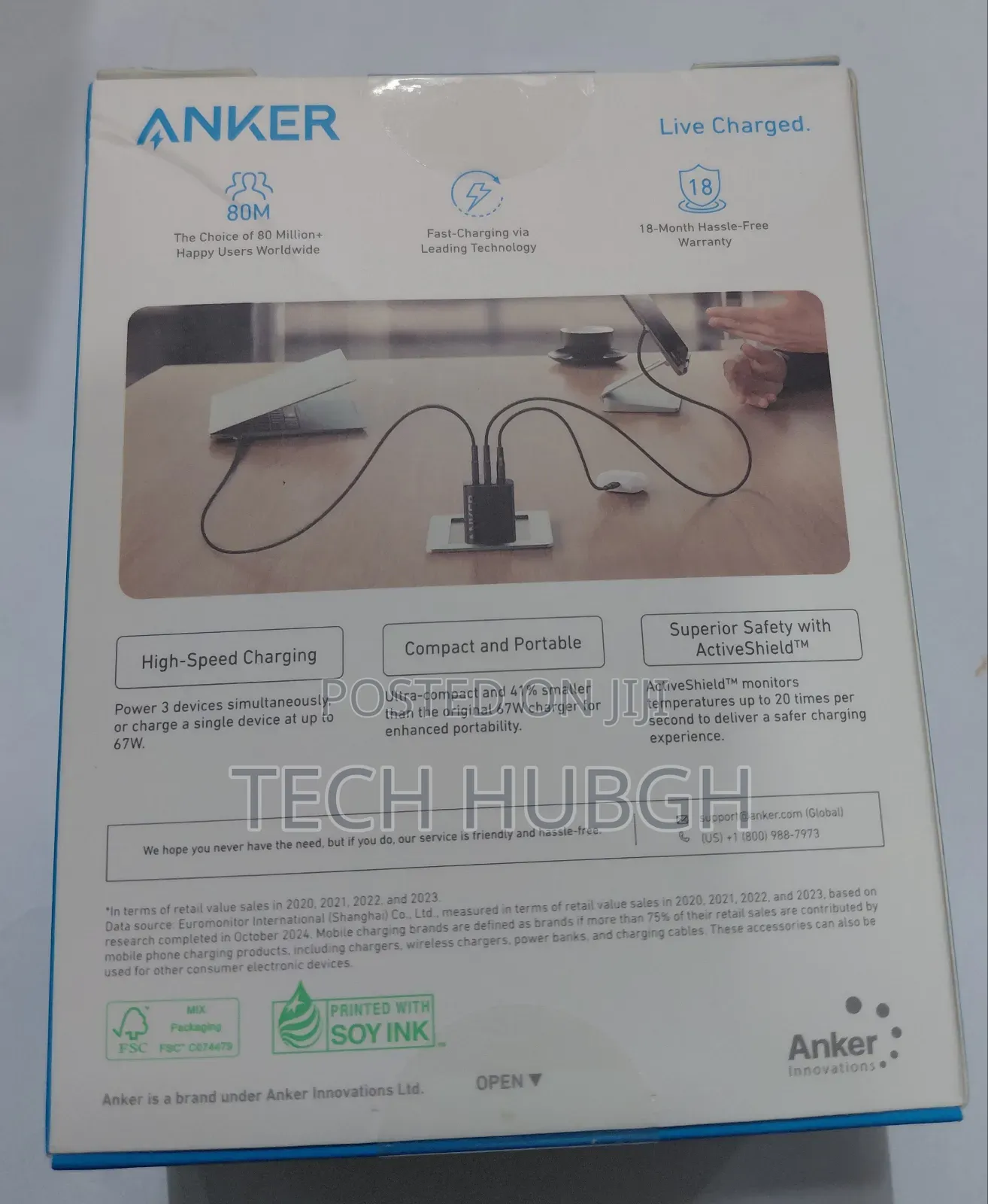 Anker 3-in-1 Ultra Fast Charger 67w, 3 Ports