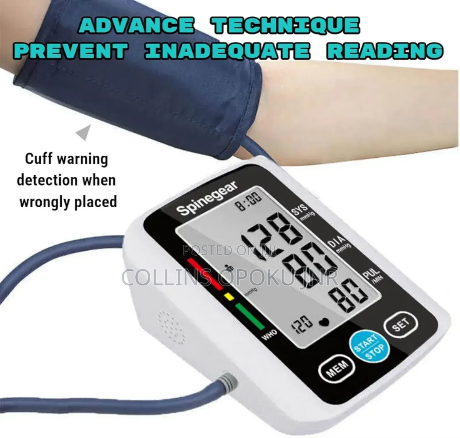 Automatic Blood Pressure Monitor With Voice Recognition - White
