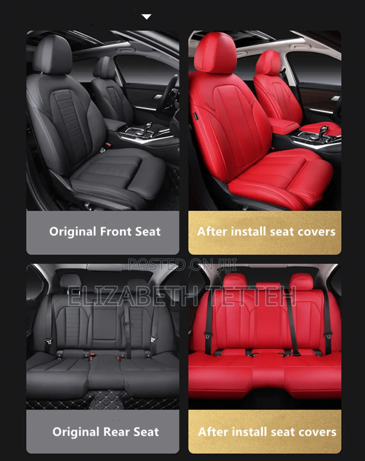 Premium Car Seat Covers Leather, Universal Fit | Free Installation