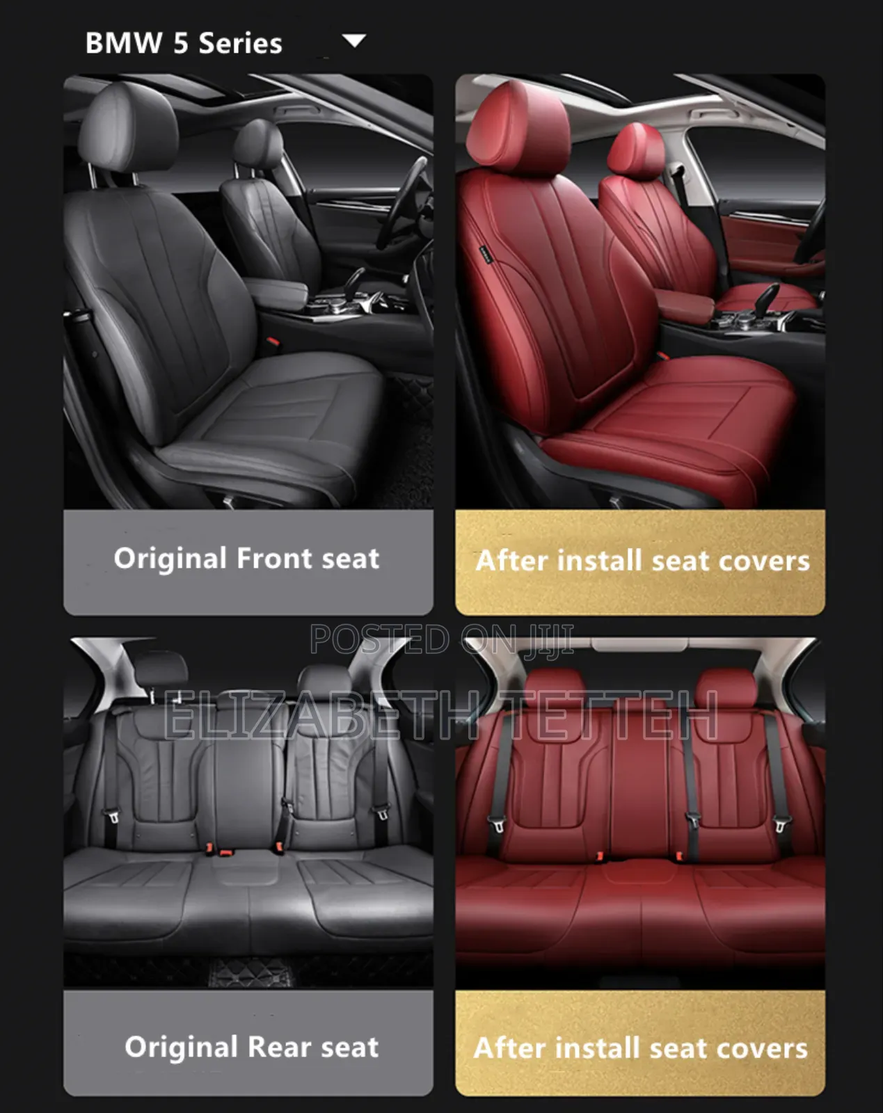 Premium Car Seat Covers Leather, Universal Fit | Free Installation