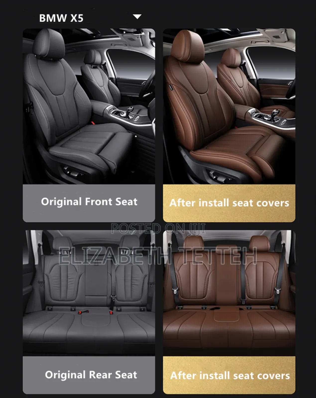 Premium Car Seat Covers Leather, Universal Fit | Free Installation