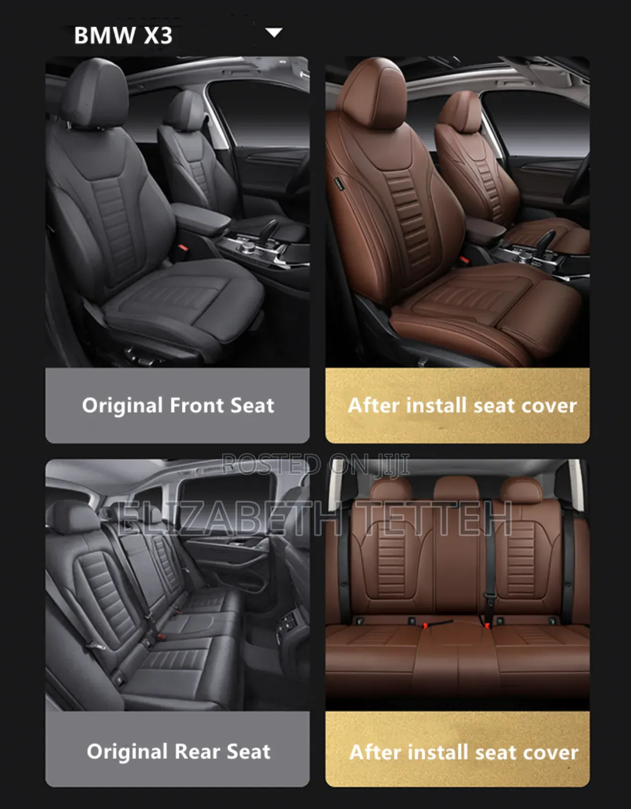 Premium Car Seat Covers Leather, Universal Fit | Free Installation