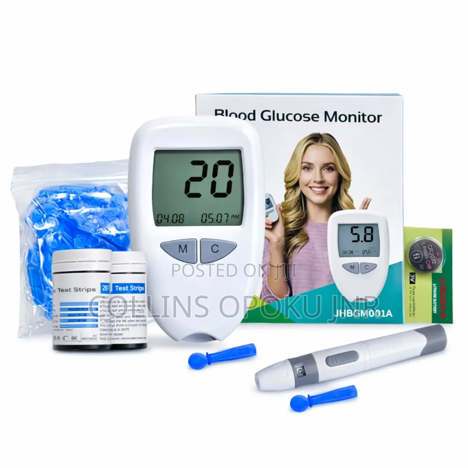 Glucometer Blood Glucose Test Machine Monitor + 50 Strips + 50 Lancets