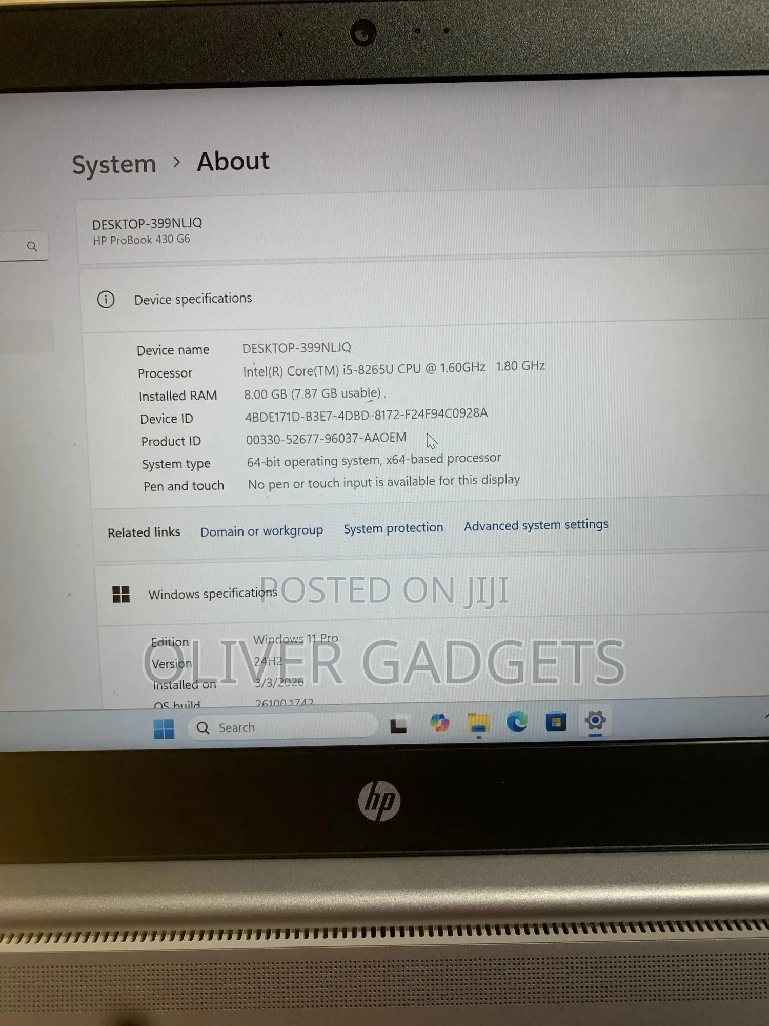 Laptop HP ProBook 430 G6 8GB Intel Core i5 SSD 256GB