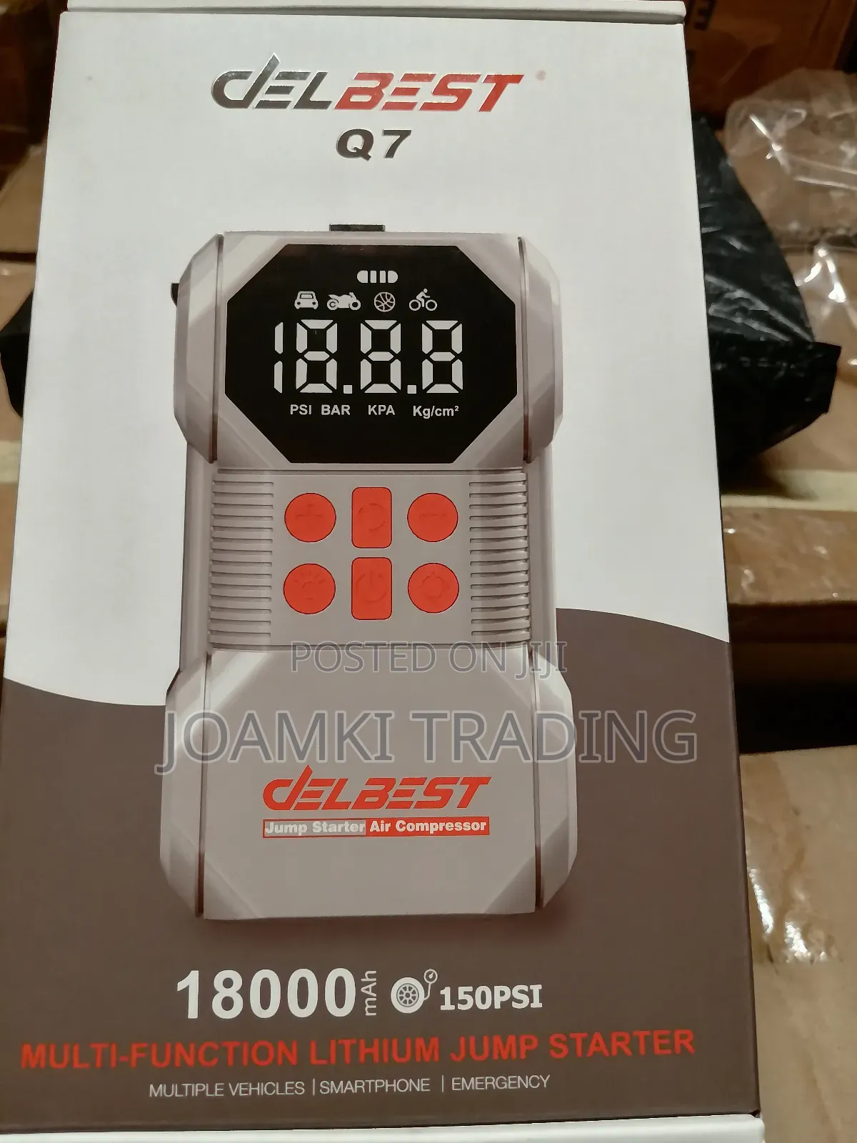 Delbest Q7 Jump Starter + Air Compressor, 18,000 Mah Battery,1400a P/C
