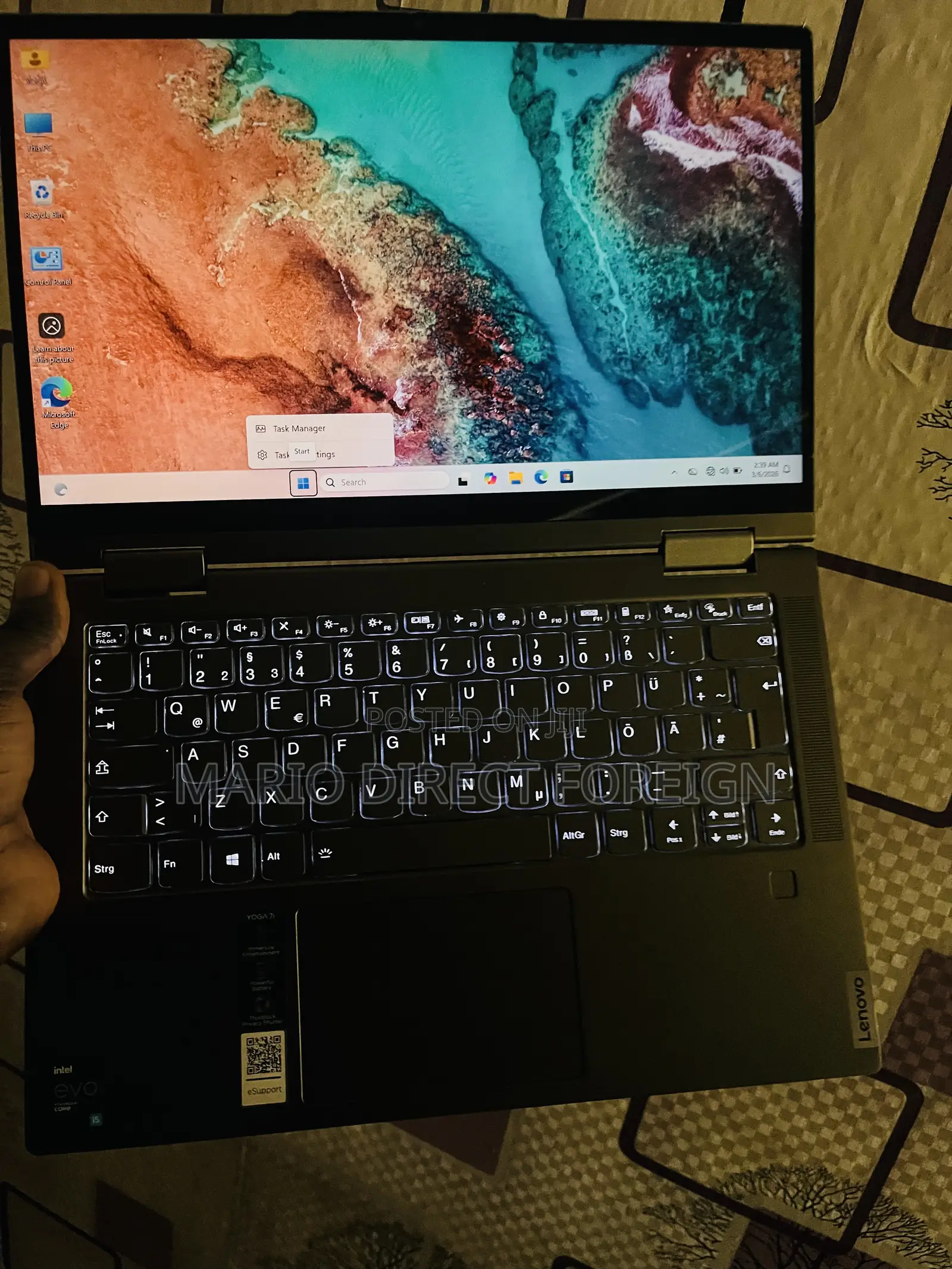 Laptop Lenovo Yoga 7i 8GB Intel Core 5 SSD 512GB