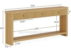 Console Table With Drawers (Brown)