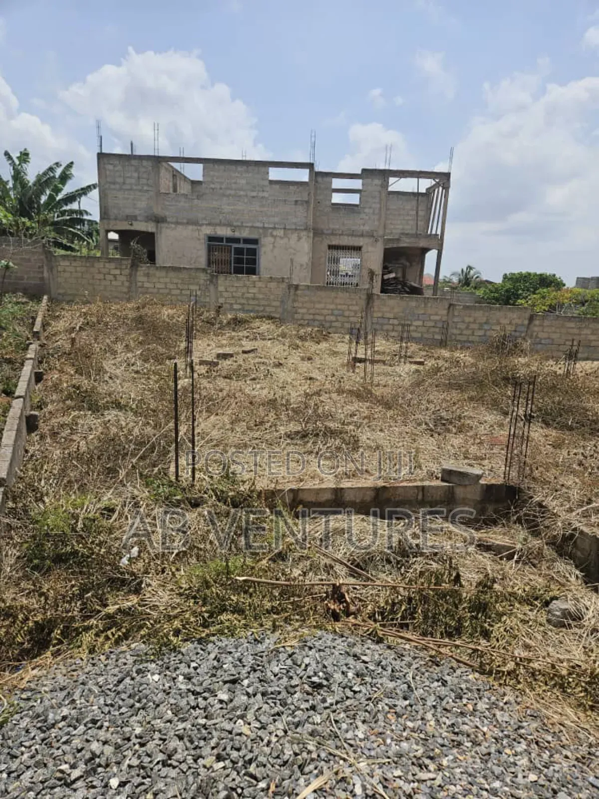 Land for Sale Ghc150,000 With 3 Bedroom Foundation on It