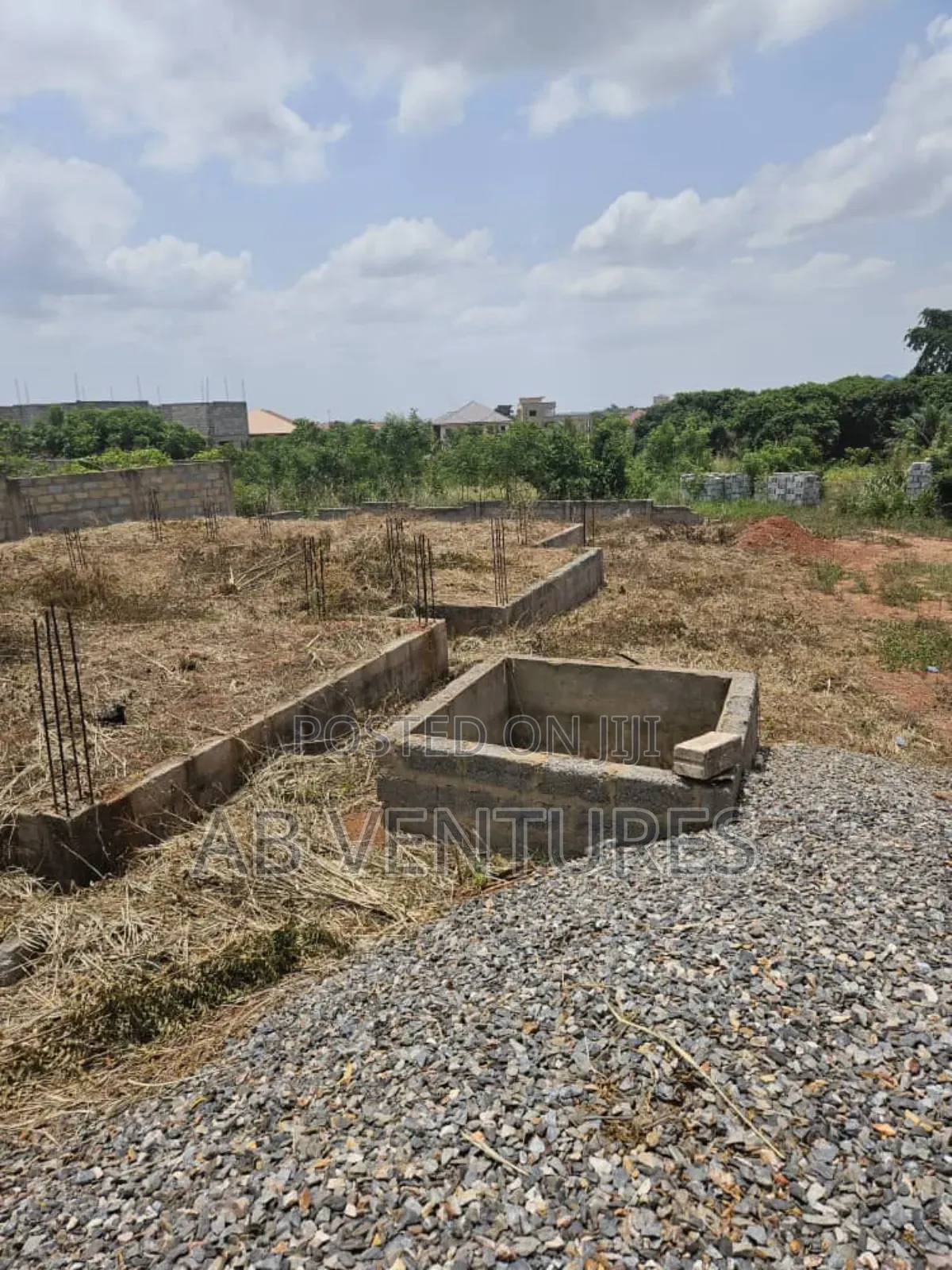 Land for Sale Ghc150,000 With 3 Bedroom Foundation on It