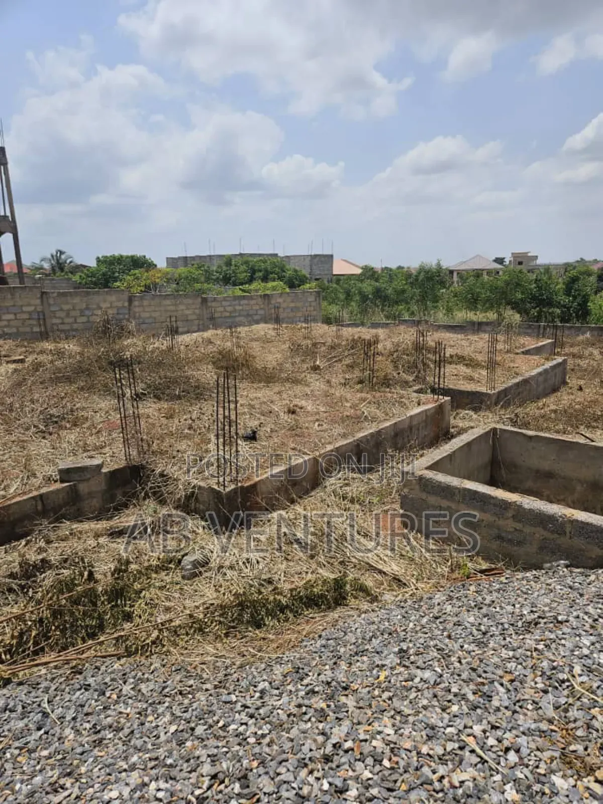 Land for Sale Ghc150,000 With 3 Bedroom Foundation on It