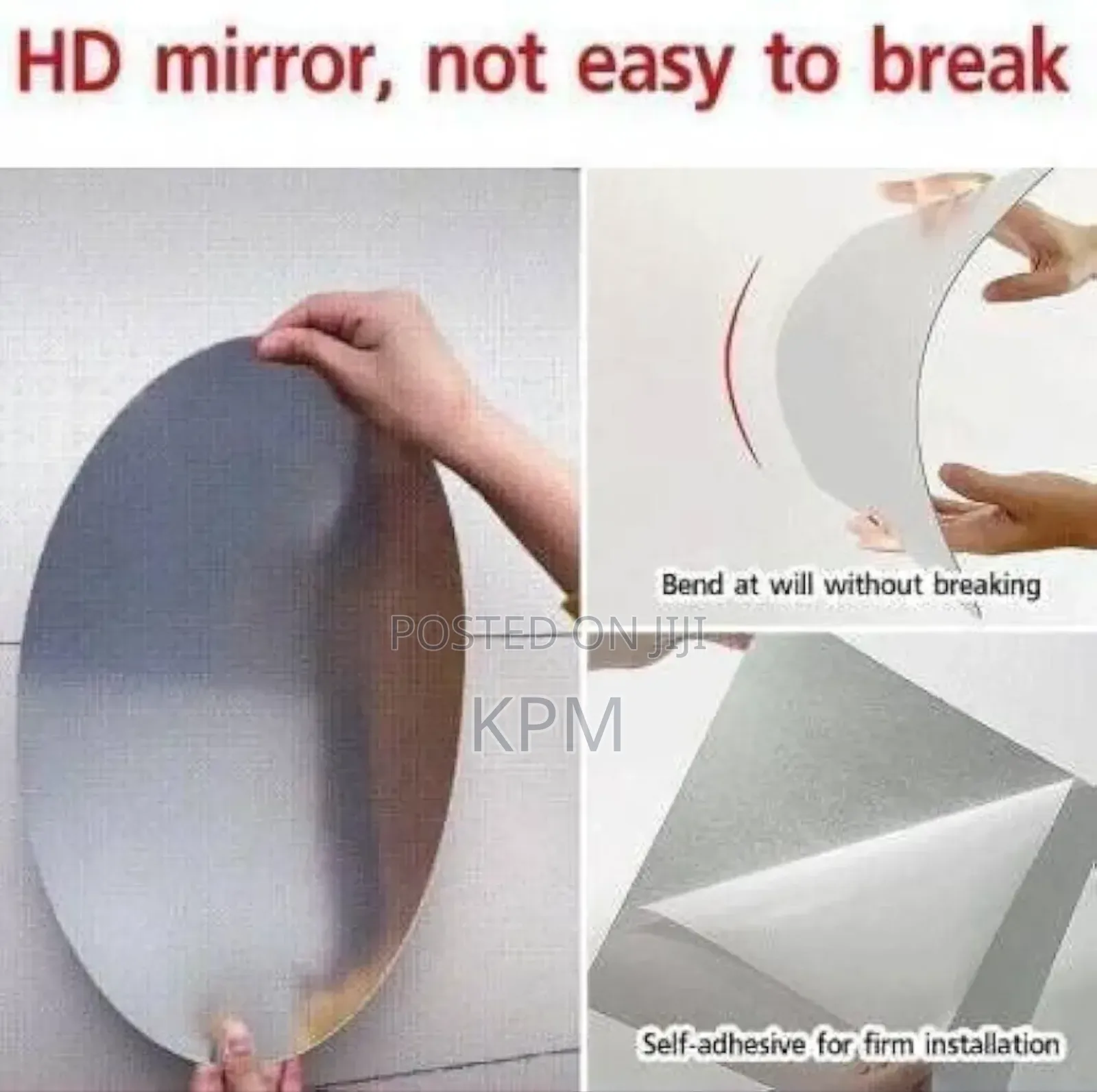Egg Shaped Sticker Clear Plain Mirror