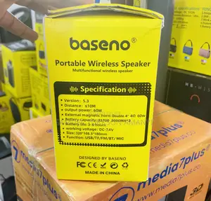 Baseno Bas-075 60w Wireless Bluetooth Speaker With Led Lights