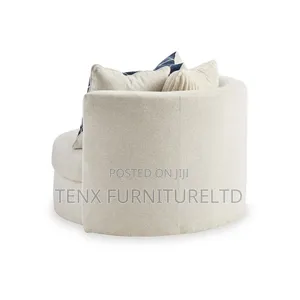 Accent Chair (Ivory) With 3 Pillows