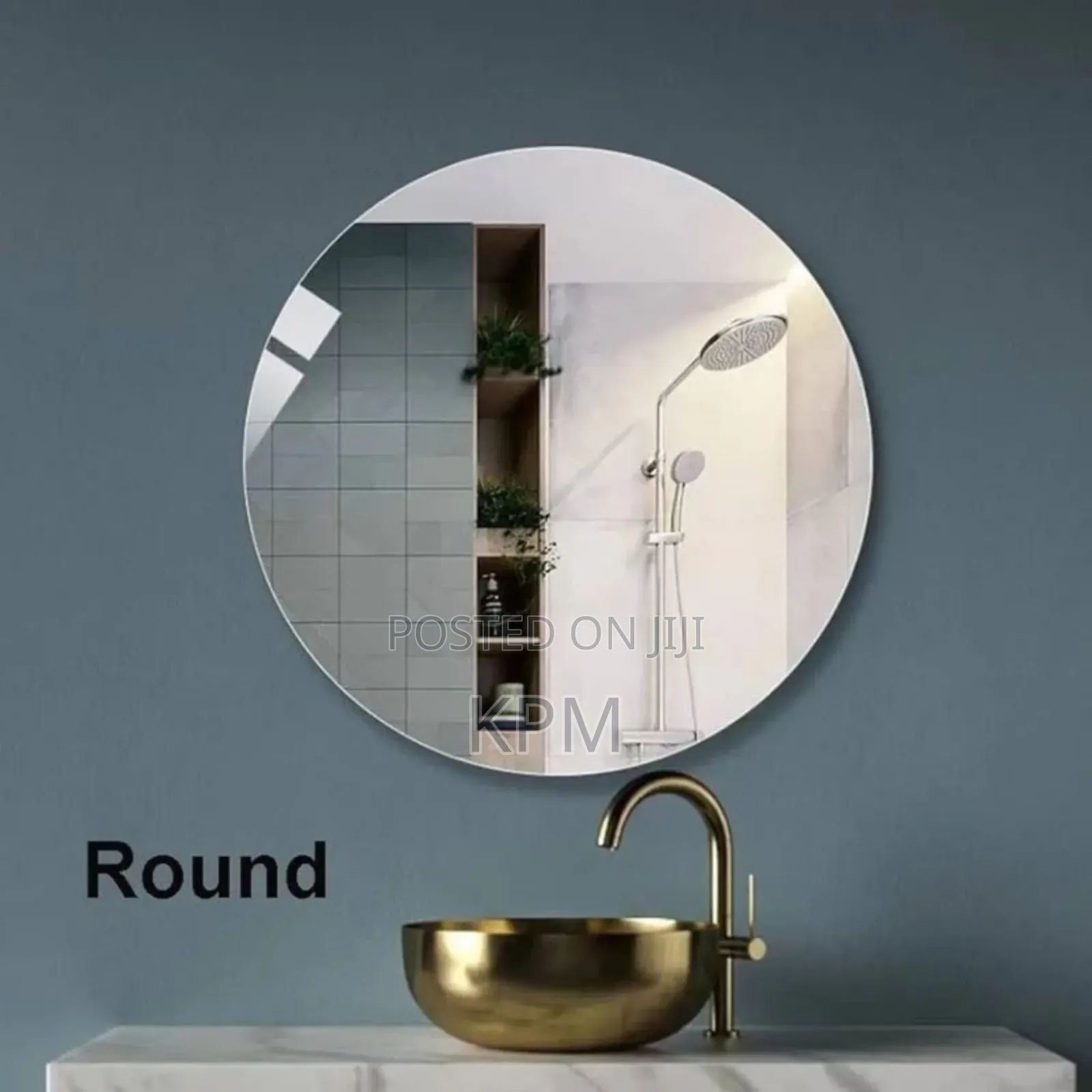 Round Shaped Clear Sticker Mirror 40cm