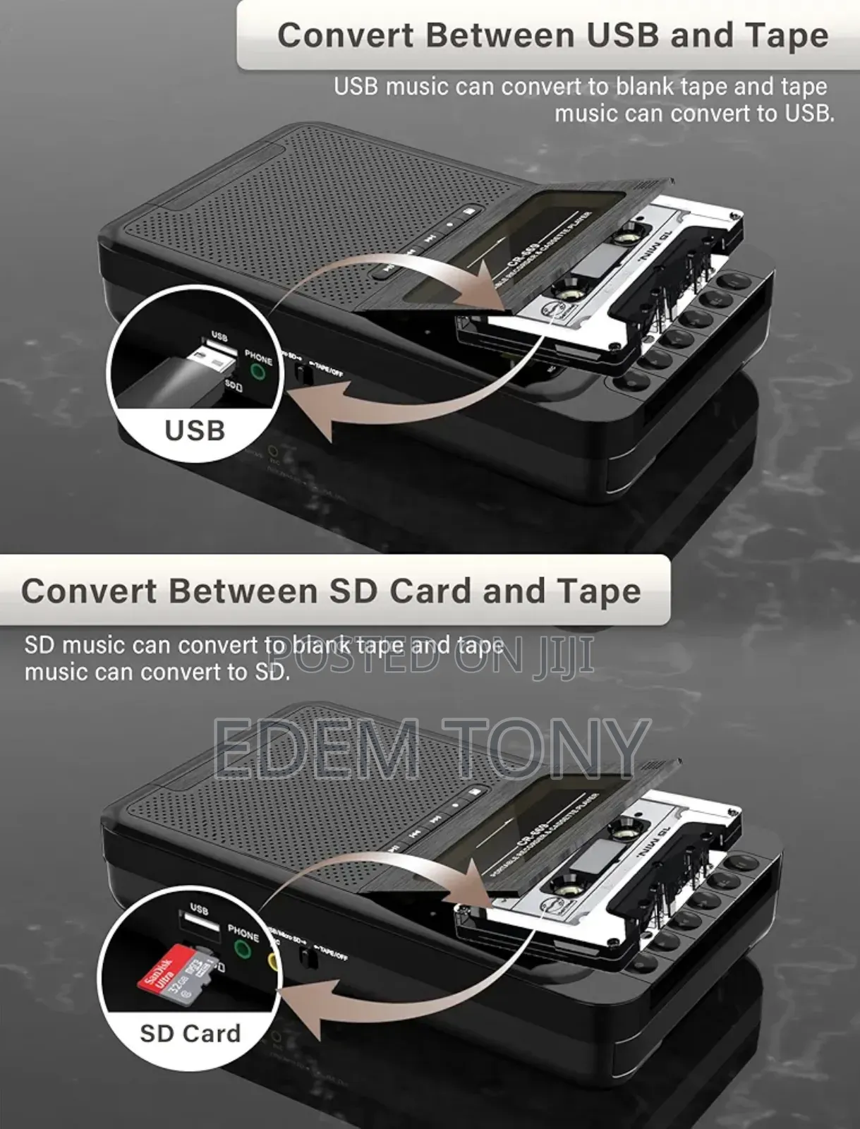 Vintage Portable Cassette Player and Recorder