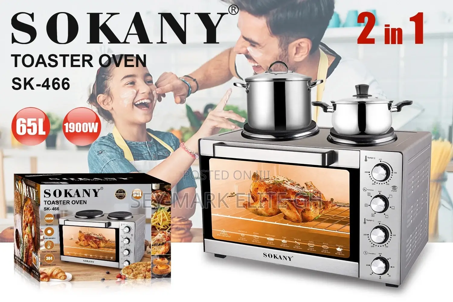 65l Sokany Toaster Oven With Hotplate