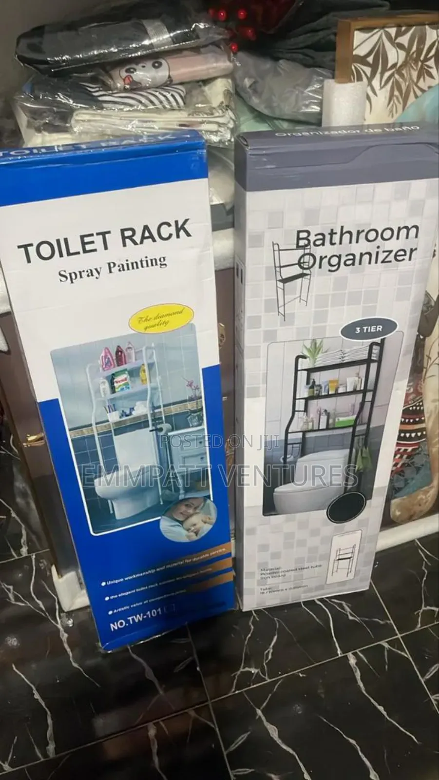 Durable Toilet Rack Black or White
