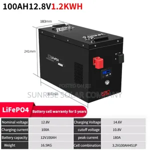 Solar Lithium Battery 12.8v 100ah