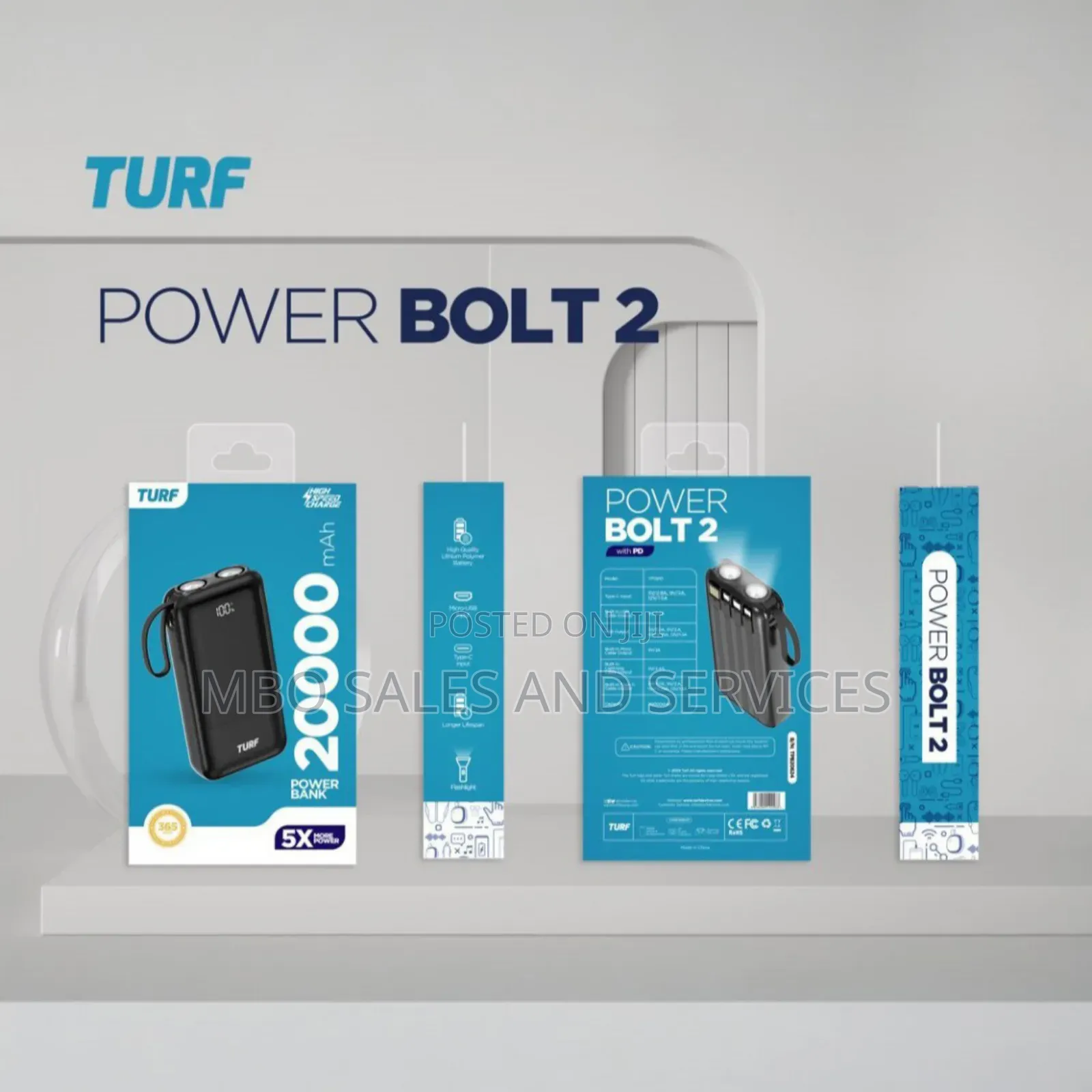 Turf Power Bolt 2 20000mah Powerbank With Pd