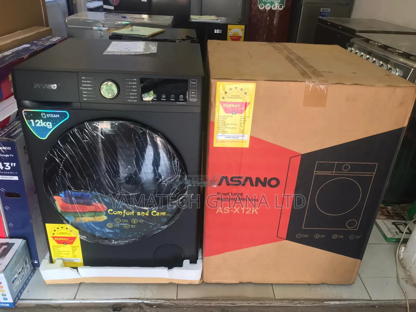 Asano 12kg Fully Automatic Front Load Washing Machine Wash and Dry