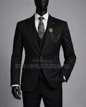 Black Elegant Men Suit in 2pcs And3pcs