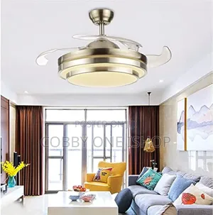 Retractable Chandelier Ceiling Fan Modern Type