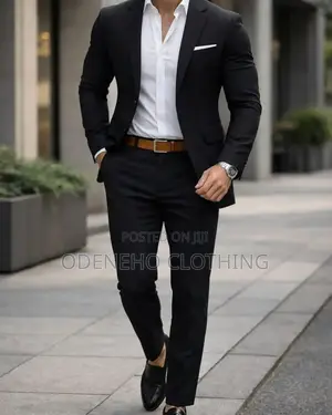 Turkey Two Pieces Black Suit for Men
