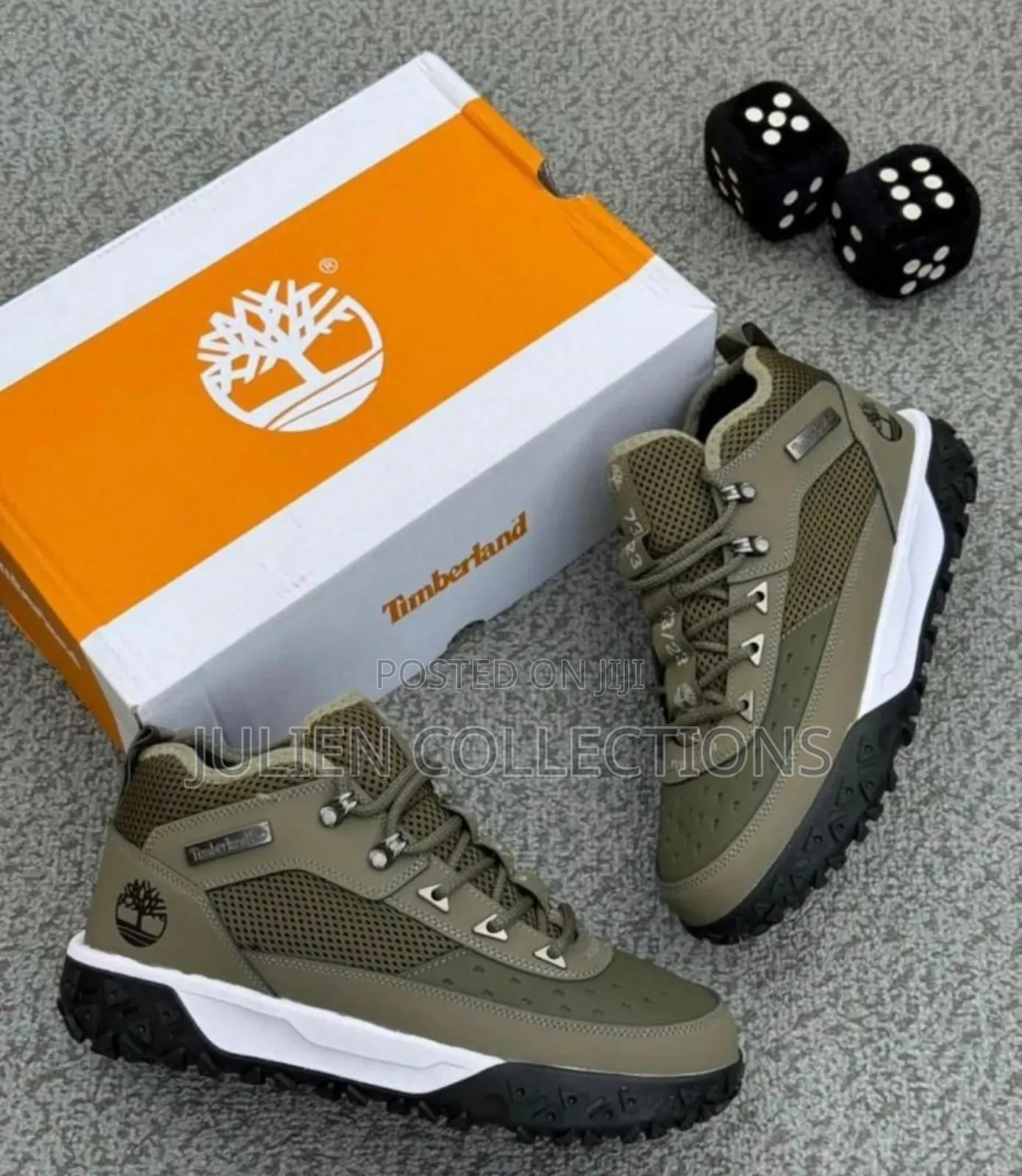Timberland Motion Hiking Boots Amry Green Black N White