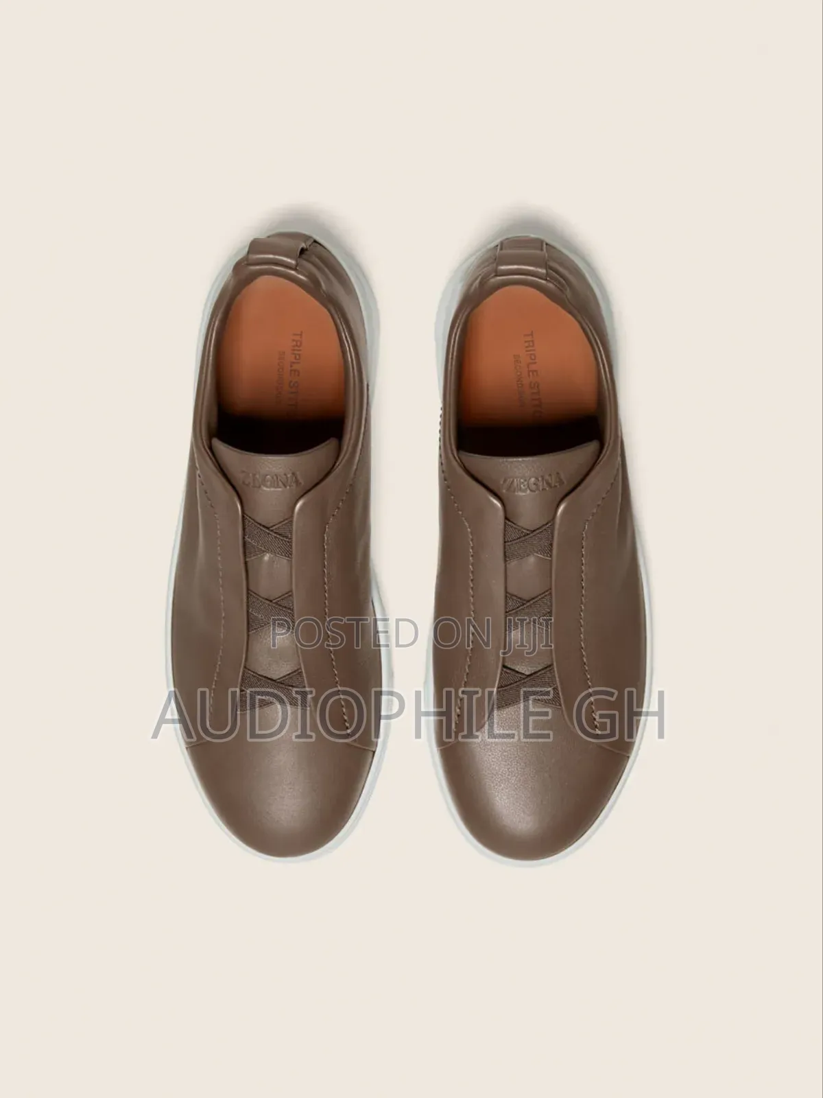 Zegna Reddish Brown Triple Stitchtm Secondskin Sneakers