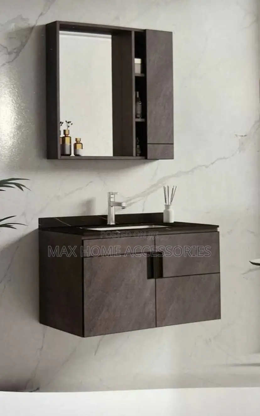 Modern Style Washroom Cabinet Basin With Mirror