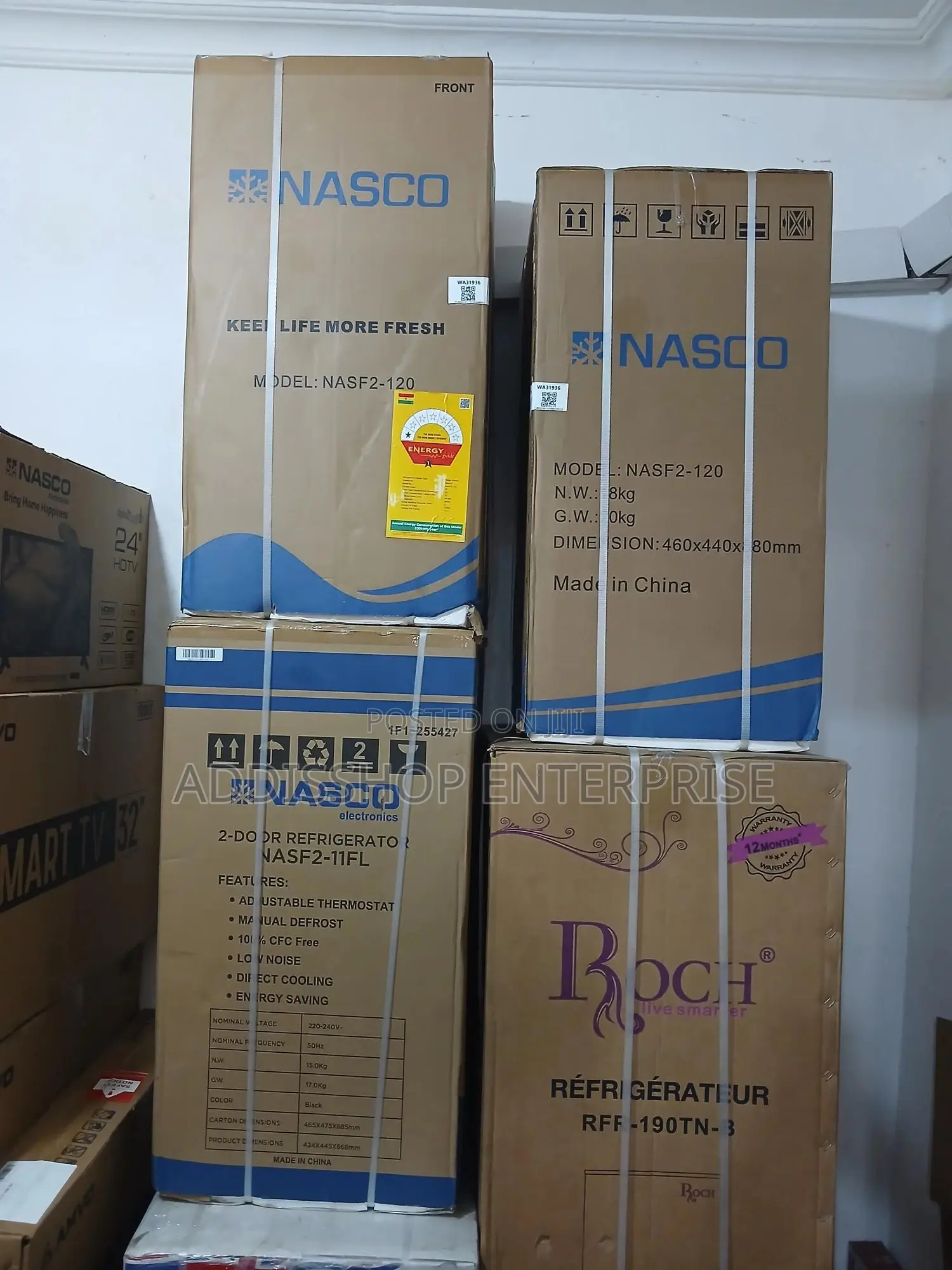 Nasco Double Door Refrigerators, 90 Litters
