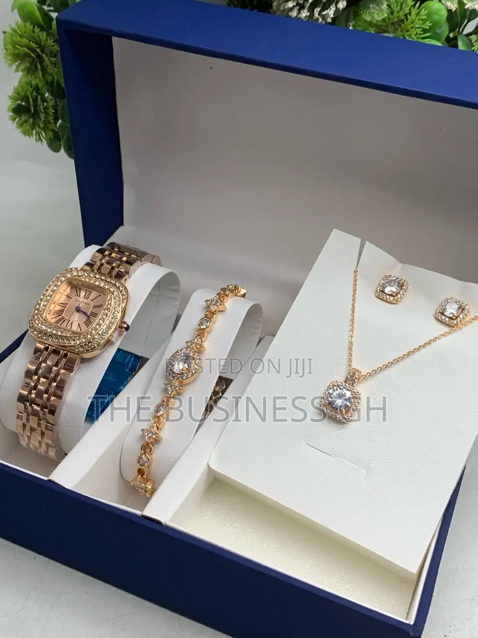 Watch, Bracelet, Necklace and Earring Set for Ladies