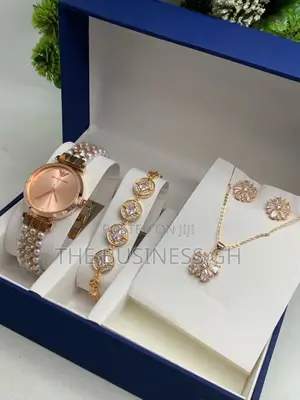 Watch, Bracelet, Necklace and Earring Set for Ladies