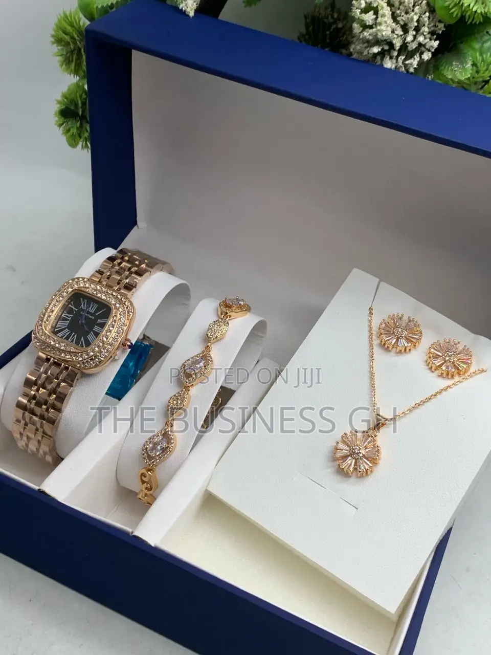 Watch, Bracelet, Necklace and Earring Set for Ladies