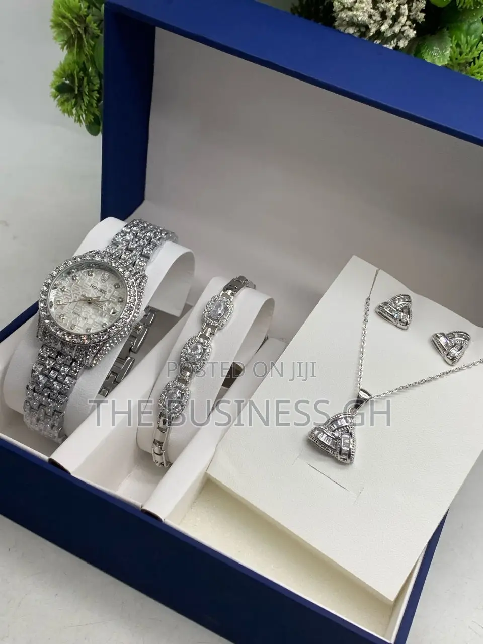 Watch, Bracelet, Necklace and Earring Set for Ladies